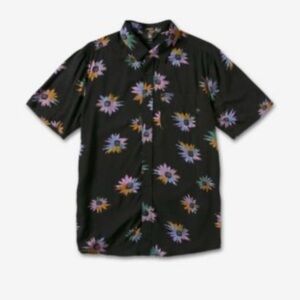 Volcom Men’s Pleasure Cruise Black Casual Button Down Short Sleeve Shirt